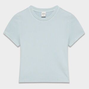Aritzia Homestretch Rib Crew T-Shirt in Dew Blue - NEVER BEEN WORN!